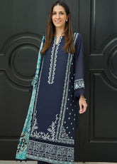Sahar Embroidered Lawn 3 Piece Unstitched Suit S25FEV2 D-01 OCEANVEIL